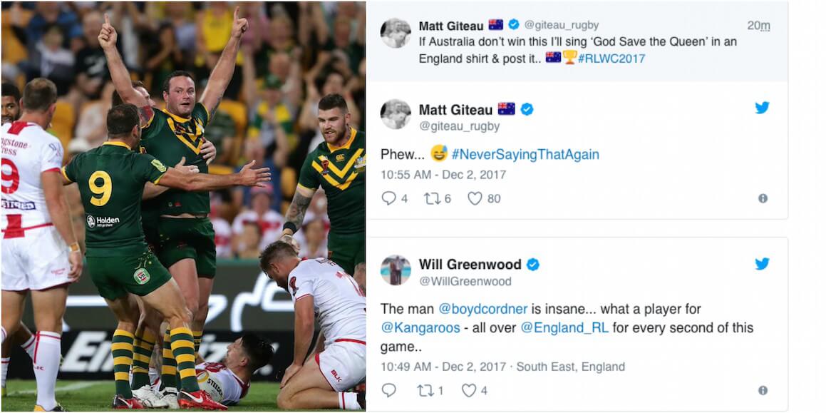 Rugby League World Cup Final Rugby Union world reacts to epic final Ruck
